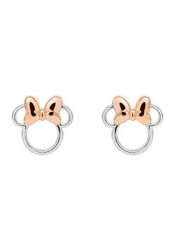 Sterling Silver Minnie Mouse Stud Earrings
