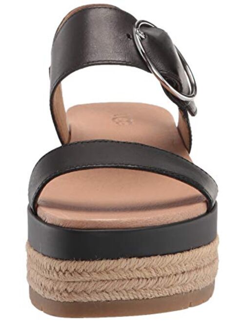 UGG April Leather Espadrille Platform Sandals