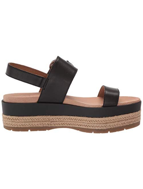UGG April Leather Espadrille Platform Sandals