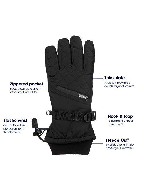Isotoner Women’s Ski Gloves, Waterproof and Windproof Insulated for Cold Weather