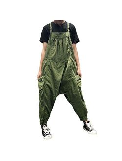 ONSEFZMZ Women's Bib Korean Spring and Summer Hanging Casual Pants Green One Size