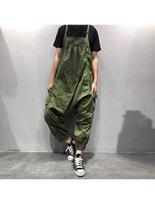 ONSEFZMZ Women's Bib Korean Spring and Summer Hanging Casual Pants Green One Size