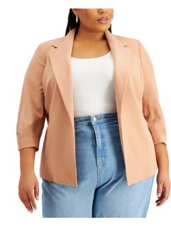 Trendy Plus Size Kiss-Front Blazer, Created for Macy's