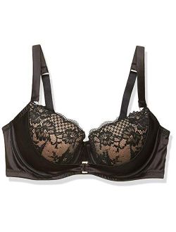 Women's Apparel Women's Plus Size Balconette Style Underwired Bra with Satin Side Detail