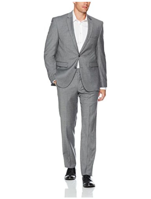 Vince Camuto Men's Slim Fit 100% Wool Light Grey Solid Suit
