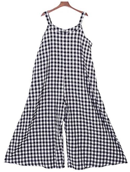 Zoulee Women's Sleeveless Harem Jumpsuits Wide Leg Overalls