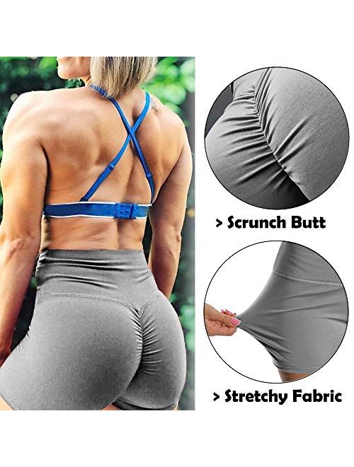 SEASUM Workout Booty Shorts for Women Scrunch Butt Lifting Yoga Short High Waist Sports Lounge Leggings