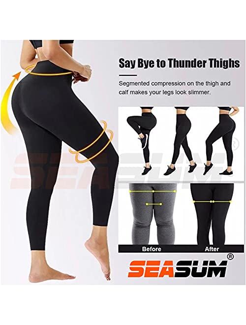 SEASUM Women's High Waist Cincher Pants Tummy Control Waist Trainer Corset Leggings Hourglass Body Shaper
