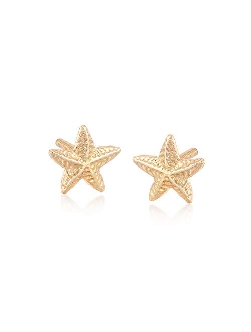 Ross-Simons Child's 14kt Yellow Gold Starfish Stud Earrings