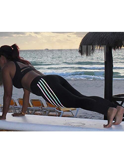 SEASUM Women High Waist Yoga Pants 3D Printed Pattern Leggings Tummy Control Sports Workout Tights