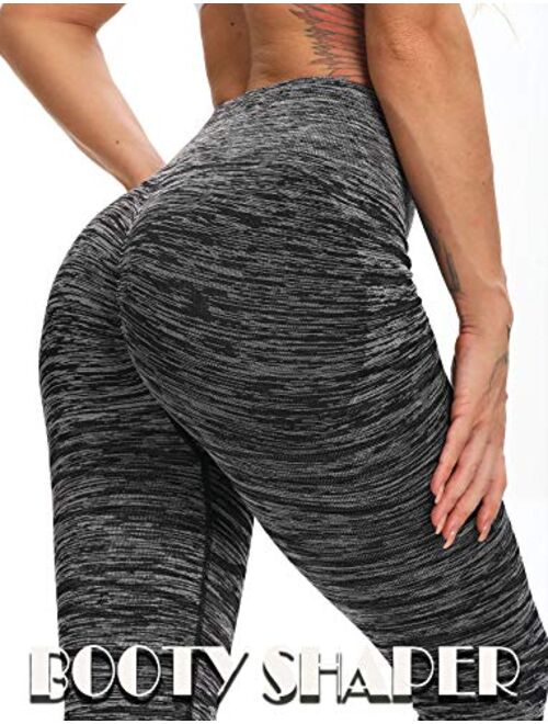 Seasum Women High Waisted Yoga Pants Seamless Stretch Workout Leggings Butt Lift Tummy Control