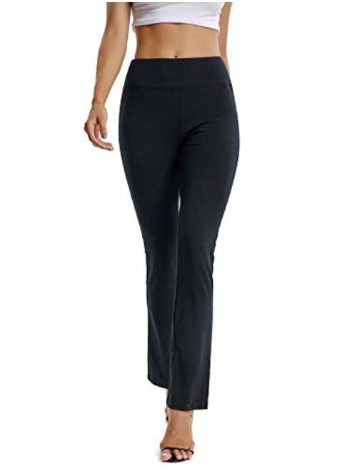 SEASUM Women's Boot-Cut Yoga Pants Bootleg Casual Workout Pants Stretch Comfy Soft High Waist Tummy Control