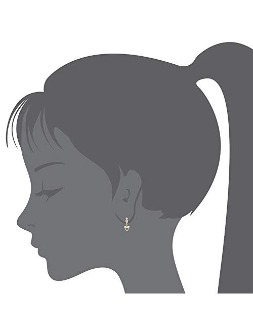 Lovearing 14k Gold Plated Brass Mouse Channel Cz Huggy Baby Girls Hoop Earrings