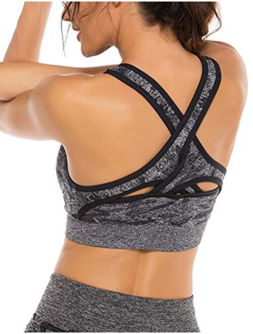 SEASUM Women's Seamless Yoga Shorts High Waist Tummy Control Workout Yoga Gym Shorts Compression Hot Pants