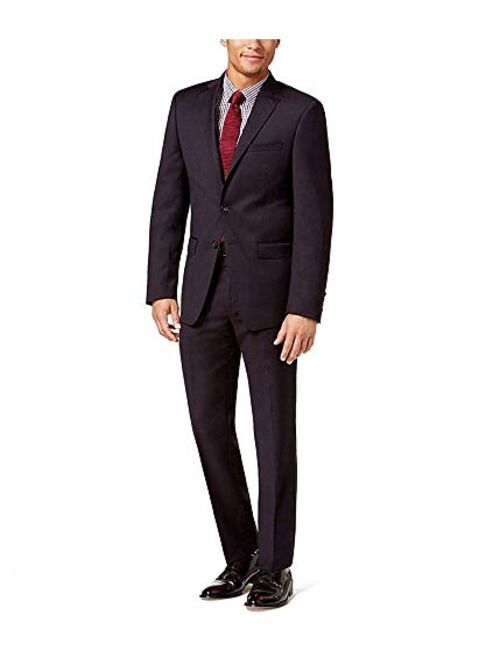 Calvin Klein Mens Textured Two Button Formal Suit