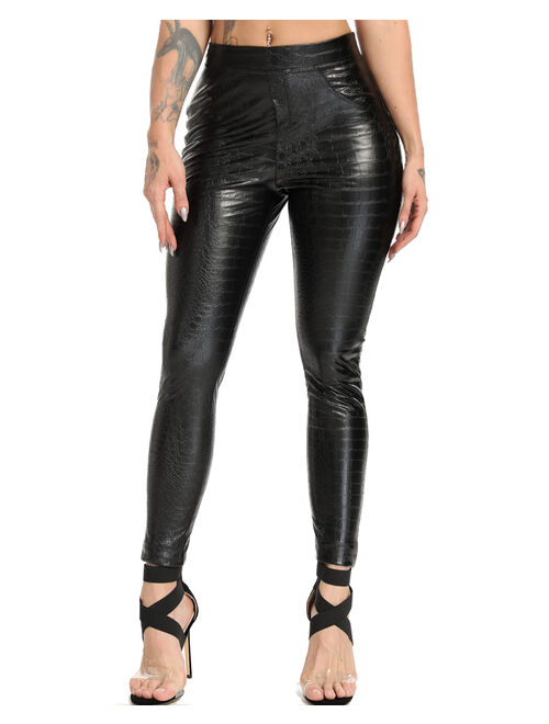 Buy SEASUM Womens Faux Leather Pants High Waisted Sexy Stretchy ...