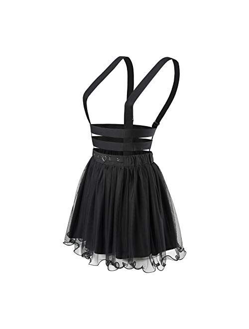 Littleforbig Mesh Overall Skirt Romper - Heartbreaker Jumper Skirt