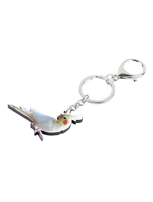 Key Ring Ornaments Acrylic Parrot Bird Key Chain Keychain Rings Fashion Animal Jewelry for Women Girl Bag Pendant Gift Decoration (Color : Multicolr)