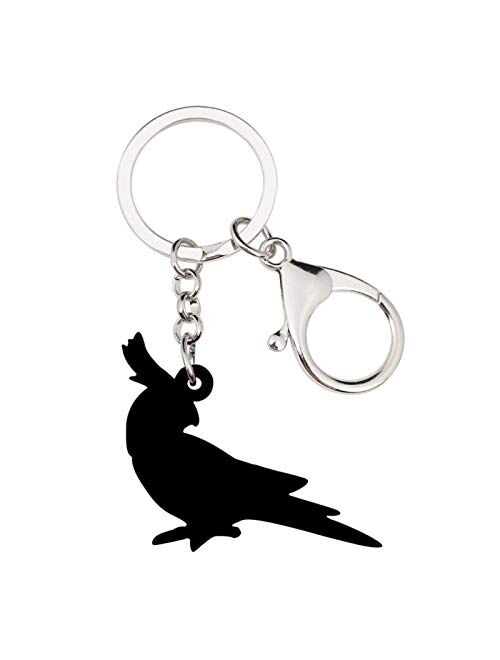 Key Ring Ornaments Acrylic Parrot Bird Key Chain Keychain Rings Fashion Animal Jewelry for Women Girl Bag Pendant Gift Decoration (Color : Multicolr)