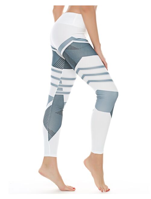 SEASUM Printed High Waist Yoga Leggings For Women.