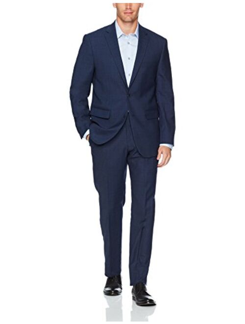 Vince Camuto Men's Slim Fit 100% Wool Windowpane Suit