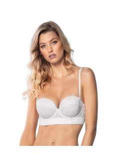 Laced Balconette Push-Up Bra with Wide Underbust Band