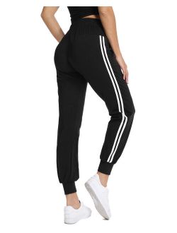 Women's Athletic Joggers Pants Dry Fit Workout Running Sweat Pants With Pockets Lightweight Sports Yoga Track Pants Black S