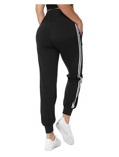 SEASUM Women's Athletic Joggers Pants Dry Fit Workout Running Sweat Pants With Pockets Lightweight Sports Yoga Track Pants Black S