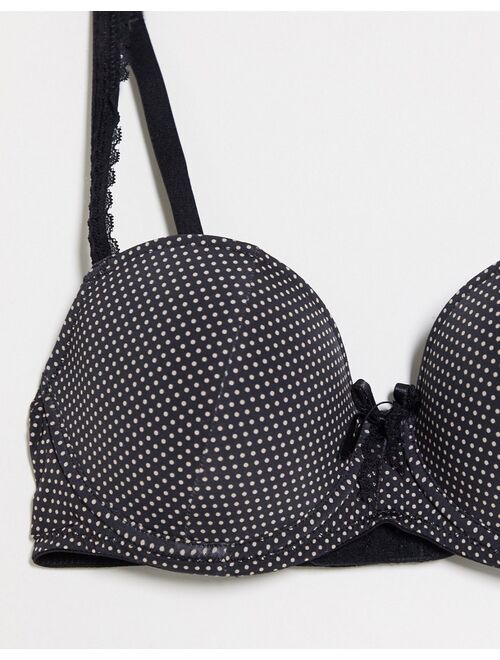 Lingadore balconette bra in black polka dot