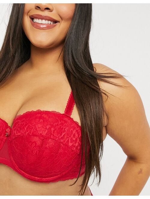 Ann Summers Curve Sexy Lace balconette bra in red