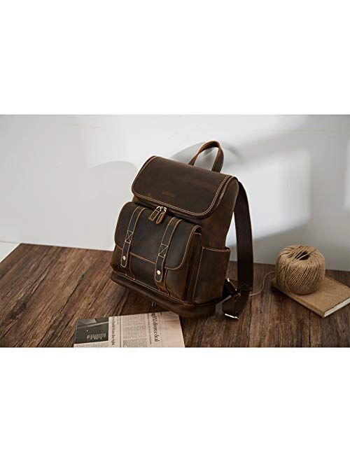 Buy BOSTANTEN Leather Backpack 15.6 inch Laptop Backpack Vintage 