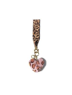 Keychain Charms Love Keychain Pendant Ladies Bag Charm Peach Heart Ball Plush Car Keychain Jewelry Pendant, Car Keychain Keyring (Pink) Keychain Accessories (Color : D)