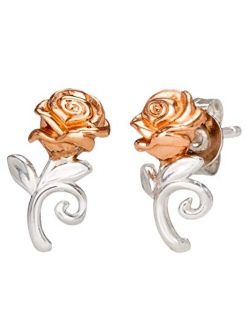 Beauty And The Beast, Sterling Silver Rose Stud Earrings