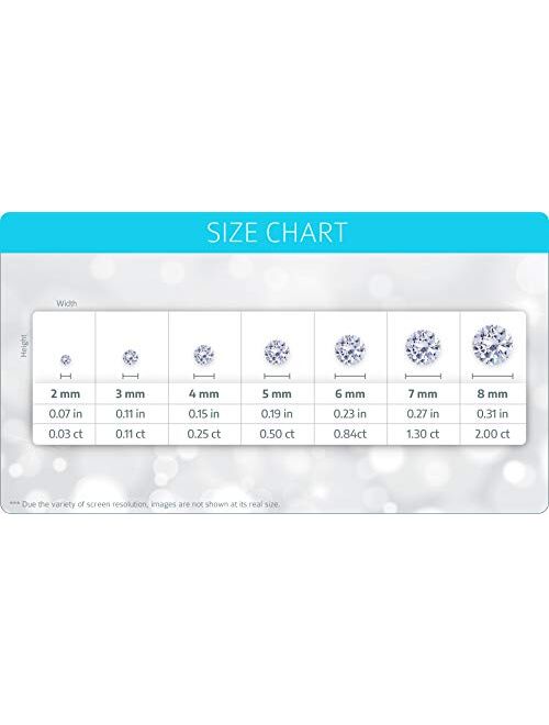 Lovearing 14k Yellow Gold 2, 3, 4, 5, 6mm Basket Round Cubic Zirconia Children Screw Back Baby Girls Earrings