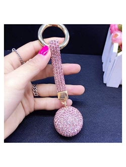 Hzwlsd Keychain New Rhinestone Key Chain Crystal Ball Car Keychain Charm Pendant Key Ring for Women (Color : 7, Size : 13 cm)