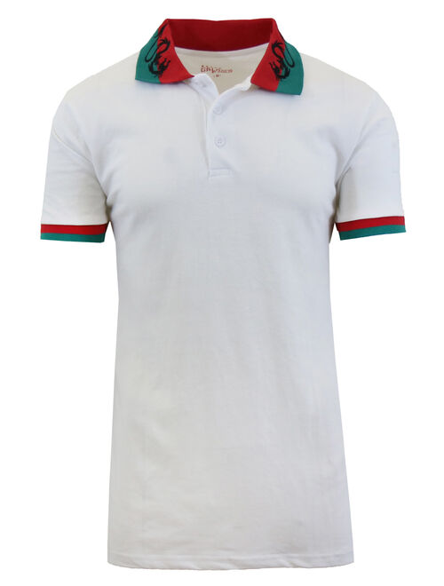 GBH Mens Short Sleeve Printed Polo Shirts Slim Fit