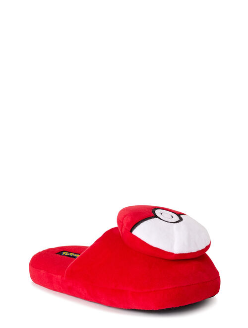 Boys Pokeball Boys Scuff Slippers W/ 3D Plush and Free Shoe Gift Box (Little Boys & Big Boys)