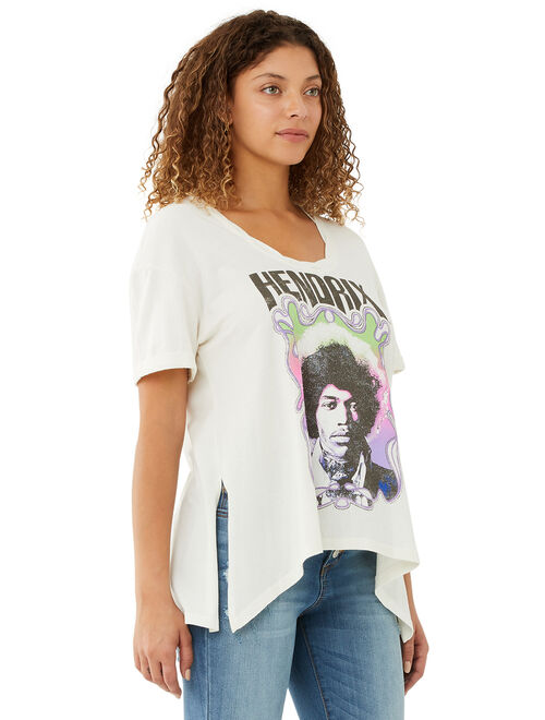 Scoop Womens Hendrix High-Low Boyfriend T-Shirt