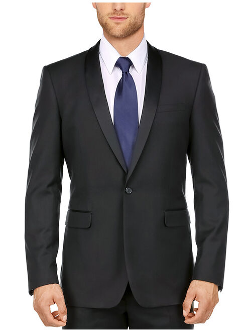 Men's 2 Pieces Suit Slim Fit One-Button Tux Satin Shawl Lapel Tuxedo Suit for Groomsman Wedding Prom Party