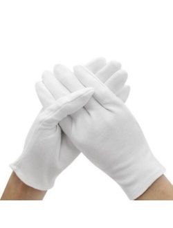 6 Pairs White Cotton Gloves Coin Jewelry Silver Inspection Gloves Medical
