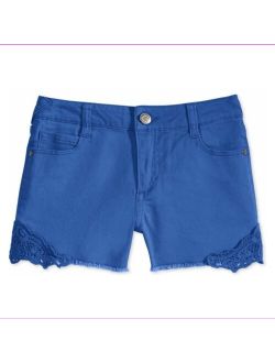 By Macy's Girls' Crochet Trim Shorts, City Blue, Size 14, $28