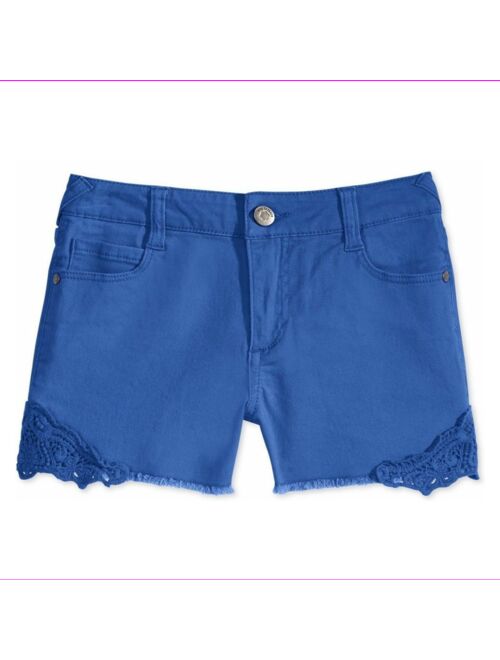 Epic Threads By Macy's Girls' Crochet Trim Shorts, City Blue, Size 14, $28