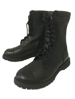 Men's Tactical Boots Cap Toe Army Leather Combat Military 10" Zipper Shoes