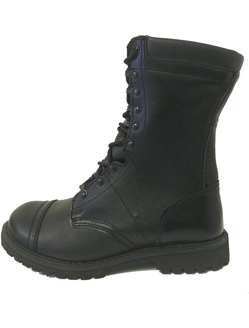 Men's Tactical Boots Cap Toe Army Leather Combat Military 10" Zipper Shoes