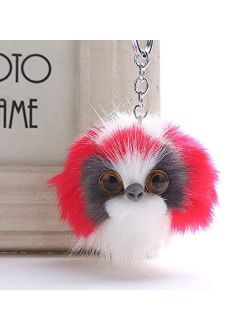 TSP Pompom Poodle Dog Keychains Bag Pendant Fluffy Keyring Pet Puppy Key Chain for Car Key Ring Women Faux Rabbit Fur Jewelry Keychain Rings for Crafts (Color : 2)