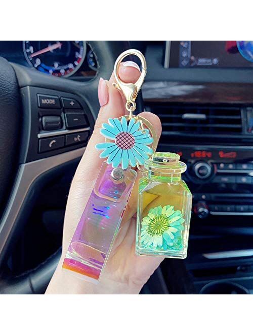Keychains Keychain Jewelry with Sweet Daisies Keychain Cute Moving Keyring Acry