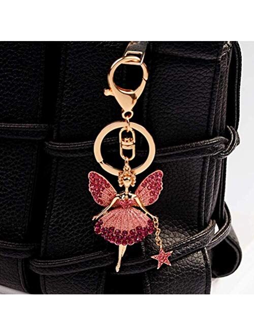 MGPLBYA Key Chain Keyring Key PendantTomaibaby 1PC Decorative Keychain Pendant Angel Ballerina Girl Pink Pendant Keychain Keyring for Girls Bags Decorating
