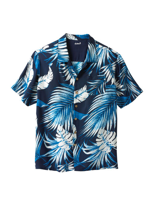 Ks Island By Kingsize Men's Big & Tall Ks Island Tropical Rayon Short-Sleeve Shirt