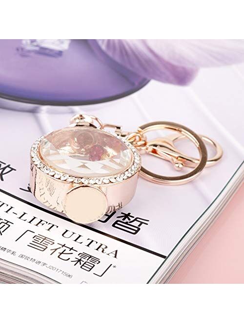 weichuang Fashion Trinket Rhinestone Perfume Bottle Keychain Colorful Crystal Keyring Car Key Ring Charm Women Handbag Key Chain (Color : Gold)