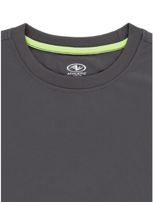 Athletic Works Boys Solid 2-Pack Shirts, Sizes 4-18 & Husky